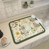 economico Utensili e gadget da cucina-Tappetino drenante in stile fantasy, tappetino per asciugatura da cucina in terra di diatomee, vassoio assorbente per piatti, tazze, macchine da caffè, protezione superficiale ad asciugatura rapida
