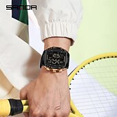 abordables Montres numériques-Sanda 6286 Montre électronique pour étudiant de type tonneau de vin Réveil multifonctionnel Montre numérique électronique pour étudiant Réveil