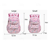 economico Zaini per Bambini e Adolescenti-Zaino scolastico stampato per bambine con ciondolo a forma di cuore con cerniera, zaino multitasche leggero e impermeabile per studenti delle scuole elementari e medie, disponibile in rosa, viola, blu e beige