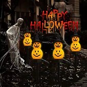 cheap Halloween Lights-Solar Power Halloween Pumpkin Garden Lamp Ghost Lights For Garden Yard All Saints&#039; Day Gravestone Garden Lawn Yard Patio Decorative Pathway Lights 1X 2X