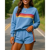 tanie dresy-Damskie Dres Bluza z kapturem Spodenki dresowe Kieszeń Prążki Zestawy odzież Wiosna Czarny Różowy Siłownia Na zewnątrz Bieganie Wysoka talia Lekki Oddychający Długi rękaw Sport Odzież sportowa