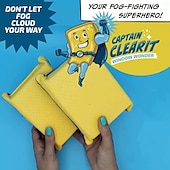 voordelige Schoonmaakproducten-5 stuks Captain Clear Window Miracle-sponzen, grote, superabsorberende anti-condens reinigingspads voor autospiegels, glas en ramen, streeploos gebruik binnen en buiten, gemakkelijk schoon te maken,