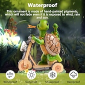 billige Landskapslys-1 stk utendørs solcelledrevet skilpadde mor og barn sykkeldekorasjonslys gårdsplass hagesti plen terrasse ornamentlys landskap observasjonslys