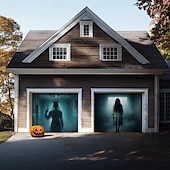 billige Halloween dekorasjon-Halloween Utendørs Garasje Dørtrekk Spøkelsesbrud Bedriftskaller Banner Stort Teppe Bakgrunns Dekorasjon Ferie Utendørs Garasje Dør Hjemme Vegg Dekorasjoner