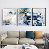 お買い得  油絵-キャンバスに金箔を施した手作りの大型抽象油絵。モダンな額縁なしの絵画。家の装飾に最適な壁アート画像。