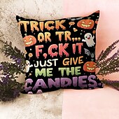お買い得  ハロウィンの寝室-1 個 ポリエステル 枕カバー, プリント シンプル カジュアル 方形 伝統的な クラシック