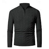 preiswerte Herrenpullover-Herren Pullover Pullover mit Viertelreißverschluss Strickpullover Zopfmuster Stricken Normale Oberteile Gestrickt Einfach Viertelreißverschluss Mode Lässig Urlaub Alltagskleidung Bekleidung Herbst