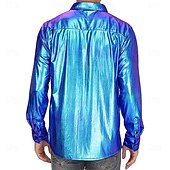economico Cime-Disco Anni &#039;80 Metallico Lucido Blusa / Camicia Mascherata Disco Tinta unica Per uomo Costume di Carnevale Mascherata Festa / Sera Parata dell&#039;Orgoglio Mese dell&#039;orgoglio Adulti Camicia