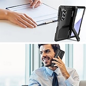 economico Cover Samsung-telefono Custodia Per Samsung Galaxy Piegatura a Z 7 Z Fold 6 Z Fold 5 Z Fold 4 Copertura Posteriore con Supporto Resistente agli urti Retrò Motivo Geometrico Armatura pet Lega di Alluminio Silicone
