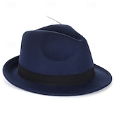 levne Klobouk Fedora-Pánské 30. léta Oktoberfestový klobouk Černá Fialová Polyester Peří Módní Na běžné nošení ulice Denní Barevné bloky Proti sluci Prodyšné