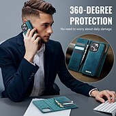 abordables Coques iPhone-téléphone Coque Pour iPhone 16 Pro Max Plus iPhone 15 14 Pro Max Plus iPhone 13 12 Pro Max Étui Portefeuille avec Support Détachable Magnétique Rétro TPU faux cuir