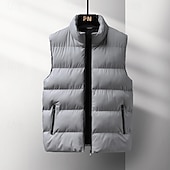 billige Vester-Herre Vest til turbruk Puffervest Ermeløs سترة Utendørs Hold Varm Vinter Lomme Polyester Burgunder Blå Grå Jakt Fisking Klatring
