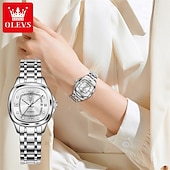 abordables Montres mécaniques-la nouvelle montre d&#039;affaires pour femme à cadran carré Olevs, étanche, affichage lumineux du jour du calendrier, montre mécanique entièrement automatique, montre-bracelet de sport pour femme à la