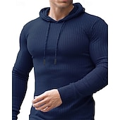 baratos Tops-Homens Moletom Top de caminhada Moletom esportivo com capuz Manga Longa Com Capuz Camiseta Blusas Ao ar livre Térmico / Quente Leve Inverno Quarter-Zip Poliéster Preto Verde Tropa Azul Marinho Caça