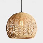 cheap Pendant Lights-Hemp Rope Chandelier-Kitchen Island 1-Light Bohemian Modern Woven Rattan/Pendant Light Fixtures LED Pendant Farmhouse Coastal Hanging Lights for Restaurant Tearoom Bedroom Living Room Cafe