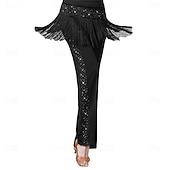 voordelige Broek-Dames Latijns-Amerikaanse dansbroek met pailletten en franjes – lange, wijde broek voor jitterbug- en matrozendansen &amp;ballroomvoorstelling/oefening
