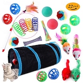 economico Giochi per gatti-Palla Giocattolo morbido Mouse e giocattoli animali tunnel Giocattolo sonoro con Retrattile Esercizio per animali Rilascio della pressione Addestramento di animali domestici Giocattolo da dentizione