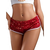 halpa Pohjat-Retro / vintage 1980 luku Kiiltävä metallinen Shortsit Hotpants Disko Paljetti Yhtenäinen väri Naamiaispuku Naisten Karnevaali puku Karnevaali Klubi Pride-paraati Pride-kuukausi Aikuisten Shortsit