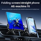 abordables Soporte para coche-Nuevo soporte para coche con pantalla plegable para teléfono o tableta, 15 W, carga rápida inalámbrica, 2 en 1, soporte magnético giratorio automático para teléfono, soporte para rejilla de