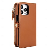 tanie Etui do iPhone&#039;ów-telefon Kılıf Na iPhone 16 15 14 Pro Max Plus iPhone 16e iPhone’a 13 Pro Max . iPhone 13 Mini Etui na karty portfela ze smyczą Obsługa ładowania bezprzewodowego Gniazdo karty Retro TPU Skóra PU