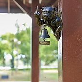 cheap Halloween-Funny Bulldog Doorbell,Shopkeepers Bell for Door Opening Solid and Sleek Metal Wall Mounted Doorbell Easy Install Loud Chime for Home