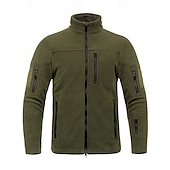 billiga Fleece &amp; 3 i 1-jackor-Herr Fleece-jacka Utomhus Termisk Varm Vandringskläder Vandringskläder Vinter Höst Överdelar Camping / vandring / grottforskning Löpning Svart Armégrön Grå
