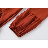 abordables Robes Bohémiennes-Femmes Robe Midi Robe bohème Robe occidentale Mode Moderne Extérieur Vacances Fête Coupe régulière Uni manche longue Col en V Orange Été