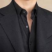 abordables Vêtements d&#039;extérieur élites pour hommes-Hommes Blazer 100% lin Veste blazer Blazer en lin Formel Mariage Noël Élégant ancien Été Printemps 100% Lin Couleur Unie Avec Poches Boutonnage simple deux boutons veste Noir Blanche Orange Vert