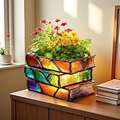 olcso Vázák és kosár-halmozott könyves virágcserép 3/4 rétegű könyvespolc virágtartó gyantából készült könyv alakú vázák beltéri és kültéri dekorációhoz ideális ajándék könyvbarátoknak, íróknak, tanároknak