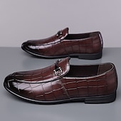 voordelige Loafers-Groene instappers met krokodillenmotief voor heren – casual zakelijke stijl, comfortabele schoenen van imitatieleer voor op kantoor en dagelijks gebruik