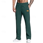 billiga Joggingbyxor-Herr Joggingbyxor Långbyxor Träningsbyxor med raka ben Ficka Elastisk midja Snörning Slät Komfort Utomhussport Dagligen Mode Ledigt Svart Vit Microelastisk