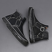 billiga Stövlar-Herr retro läderstövlar med spänne, bekväma loafers för vardagliga utflykter, bilkörning och höstmode