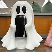 お買い得  ハロウィンの吊るし飾りとテーブルトップ装飾-ハロウィン コーク ゴースト かわいい ゴースト ドリンクホルダー プラスチック缶ホルダー いつでも交換可能 デザイン 遊び心のある 不気味 な コーク用 デスクトップ装飾 &amp;ソーダ缶