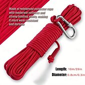 abordables Equipo de Camping-1 gancho de agarre con cuerda de nailon de 32,8 pies: equipo resistente para la pesca con imán y la extracción de ramas de árboles. Incluye mosquetón doble para una máxima versatilidad.