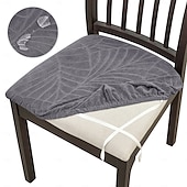 baratos Capa para Cadeira de Jantar-Capa protetora para assento de cadeira jacquard à prova d&#039;água de 1/4/6 peças, protetora de assento elástica e removível, capa antiderrapante e lavável para cadeiras de jantar, cozinha, escritório e