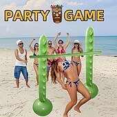 お買い得  屋外活動-ポータブルインフレータブルゲームセット、低めのデザイン、耐久性のあるPVC素材、ホームパーティーに最適、インタラクティブな集まり、チームビルディング、ビーチでの楽しい家族向けホリデーゲーム、耐久性のあるPVCセット、ビーチゲーム