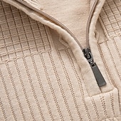 preiswerte Herrenpullover-Herren Pullover Pullover mit Viertelreißverschluss Strickpullover Zopfmuster Stricken Normale Oberteile Gestrickt Einfach Viertelreißverschluss Mode Lässig Urlaub Alltagskleidung Bekleidung Herbst