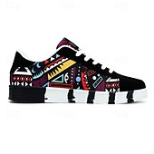 cheap Men&#039;s Sneakers-Men&#039;s Sneakers Walking Casual PU Leather Canvas Comfortable Slip Resistant Breathable Lace-up Black White Red Summer Spring