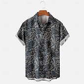 cheap Ocean Print-Men&#039;s Animal Tropical Octopus Shirt Summer Hawaiian Shirt Aloha Shirt Short Sleeve Shirt Turndown Fashion Designer Casual Street Daily Holiday Black Blue Beige 3D Print S M L