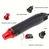 preiswerte Bis zu 30 $-Mini-Heißluftpistole, Heißluftgerät für Epoxidharz, für DIY-Acrylharzbecher, Trinkgläser, Prägung, Schrumpfverpackung, Farbtrocknung, Basteln, Elektronik, DIY, Entfernen von Epoxidharzbechern, Malen