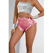 preiswerte Unterteile-Retro Vintage 1980er Glänzend Metallisch Shorts Hotpants Disco Einfarbig Kostüm Damen Karnevalskostüm Karneval Club Pride Parade Pride-Monat Erwachsene Shorts