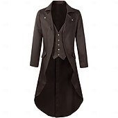 economico Cime-Retrò Vintage Punk &amp; Gotico Medievale Cappotto Smoking Frac Vampiro Cavaliere Costume Per uomo Stile Steampunk Halloween Performance Festa / Sera LARP Adulti Cappotto