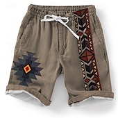 billige Retro Vintage &amp; Etikk-Herre Grafisk Shorts Sommershorts Strandshorts Medium Midje Designer Etnisk stil Avslappet Daglig Ferie Elastisk midje 3D-utskrift Snorer Designer Klær