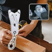 cheap Hand Tools-Portable Precise Thread Size Checker Keychain Stainless Steel Thread Identifier Gauge Tool Compact Thread Pitch Measuring Ruler for Screws Bolts Nuts DIY Repair