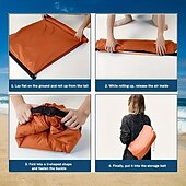 economico Attrezzatura da Campeggio-Divano letto gonfiabile pieghevole da esterno con cuscino, confezione da 1 - traspirante e resistente agli strappi &amp;design portatile leggero antiscivolo per campeggio, spiaggia, feste all&#039;aperto -