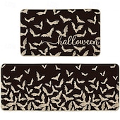 cheap Halloween Kithen-2pcs Halloween Kitchen Rugs and Mats Non-Slip Anti-Fatigue Kitchen Rug Set for Entryway ,Kitchen and Laundry