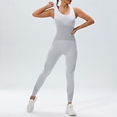 preiswerte Sets &amp; Einteiler-Damen Scrunch Yoga-Strampler Trainingsoveralls Rückenfrei Farbblock Einteiler Wasserblau Armeegrün Fitnesstraining Hohe Taille Elastisch Atmungsaktiv Bauchkontrolle Ärmellos Sport Sportkleidung