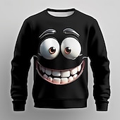 economico Pattern 3D-Per uomo Cartoni animati 3D Felpa Maglia Manica Lunga Felpa Girocollo Casual Punk &amp; Gotico Stampa digitale Feste Abbigliamento casual alla moda Grafico Tutte le stagioni