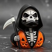 economico Statue-Statuetta in resina a forma di anatra con falce della morte per Halloween, statua di anatra con dettagli di drago, ornamento fantasy gotico a forma di anatra per decorazioni spettrali per la casa o
