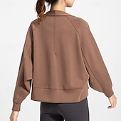 cheap Yoga Tops-Women's Workout Cardigan Yoga Shawl Breathable Tencel Long Sleeve Sports Solid Color Top For Pilates Running Yoga Activewear
